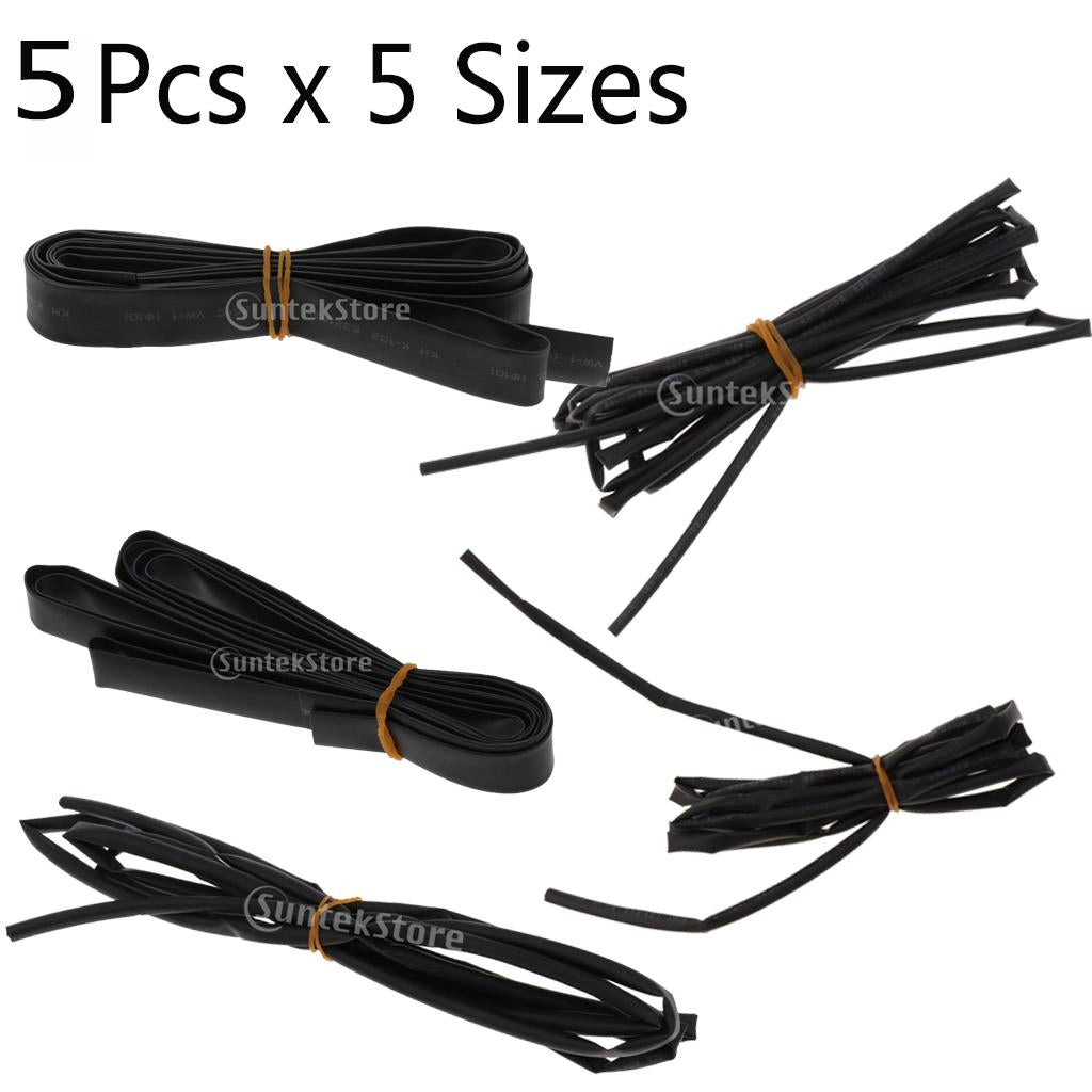 5Set Ratio 2:1 Waterproof Heatshrink Tube Tubing Heat Shrink Sleeve Wrap 2M