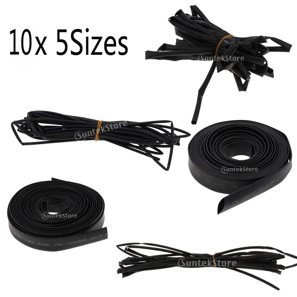 10Set Ratio 2:1 Waterproof Heatshrink Tube Tubing Heat Shrink Sleeve Wrap 5M