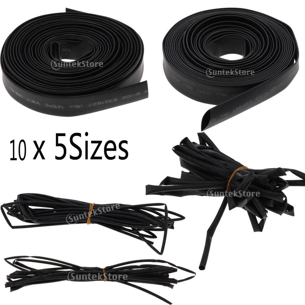 10Set Ratio 2:1 Waterproof Heatshrink Tube Tubing Heat Shrink Sleeve Wrap 5M