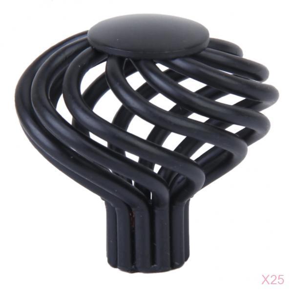 25x Spiral Cage Design Kitchen Cabinet Cupboard Handles Knob Dia.3.4cm