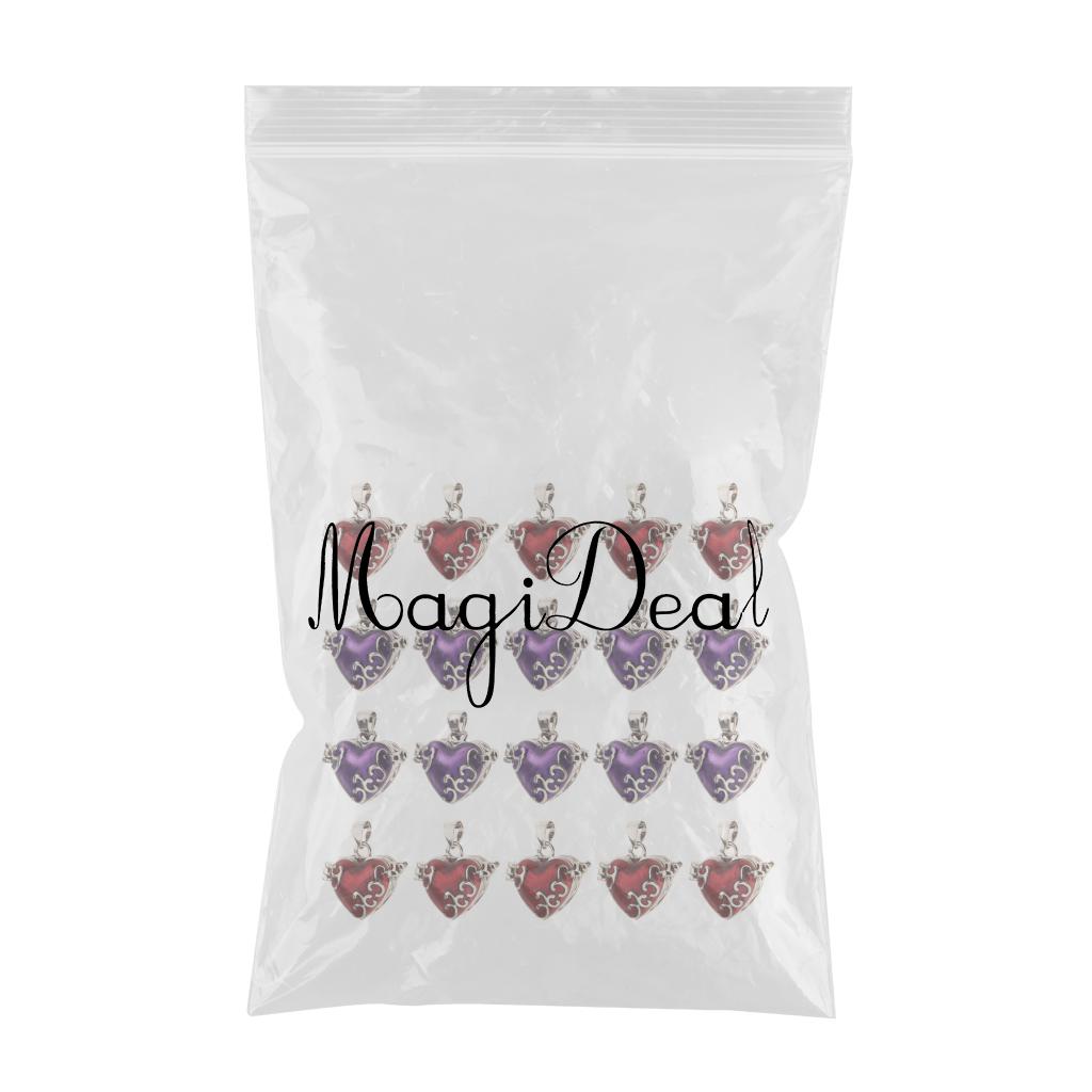 20 Piece Purple Red Enamel Love Heart Locket Cremation Memorial Urn Pendant