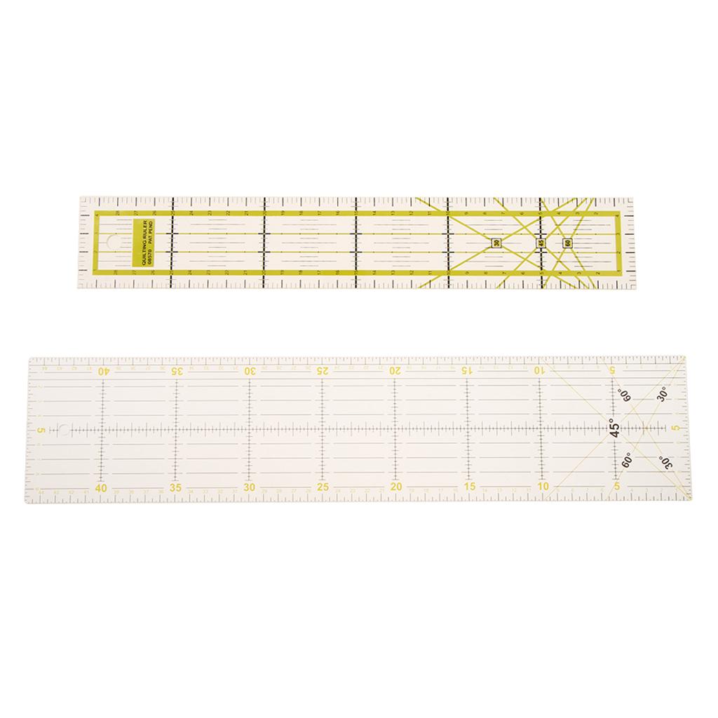 2 Pieces Plastic Rectangle Quilting Template Patchwork Tailor Sewing Rulers