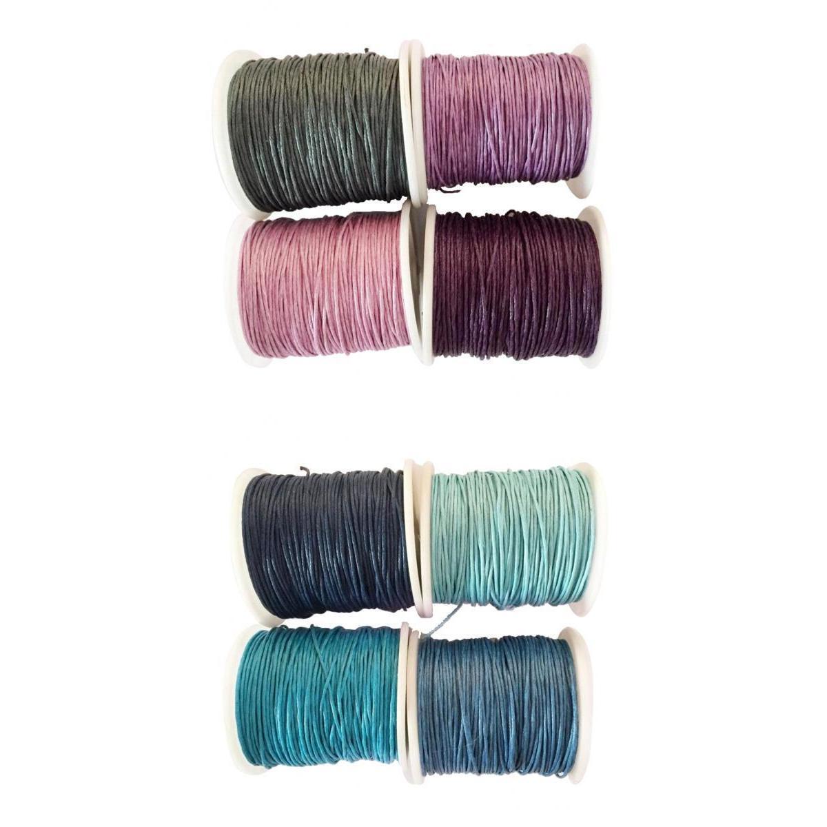 8 Rolls 80 Meters Waxed Cotton Cord Thread Jewelry Making Accessories 1mm