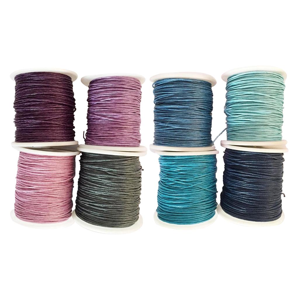8 Rolls 80 Meters Waxed Cotton Cord Thread Jewelry Making Accessories 1mm