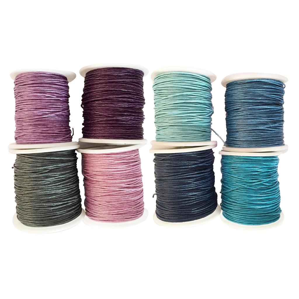 8 Rolls 80 Meters Waxed Cotton Cord Thread Jewelry Making Accessories 1mm