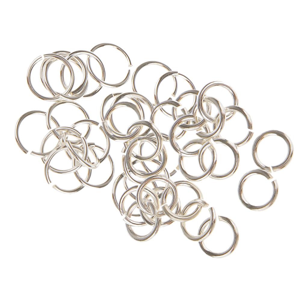 40 Pieces 925 Sterling Silver Metal Jump Rings Split Rings Connector 4mm 6mm