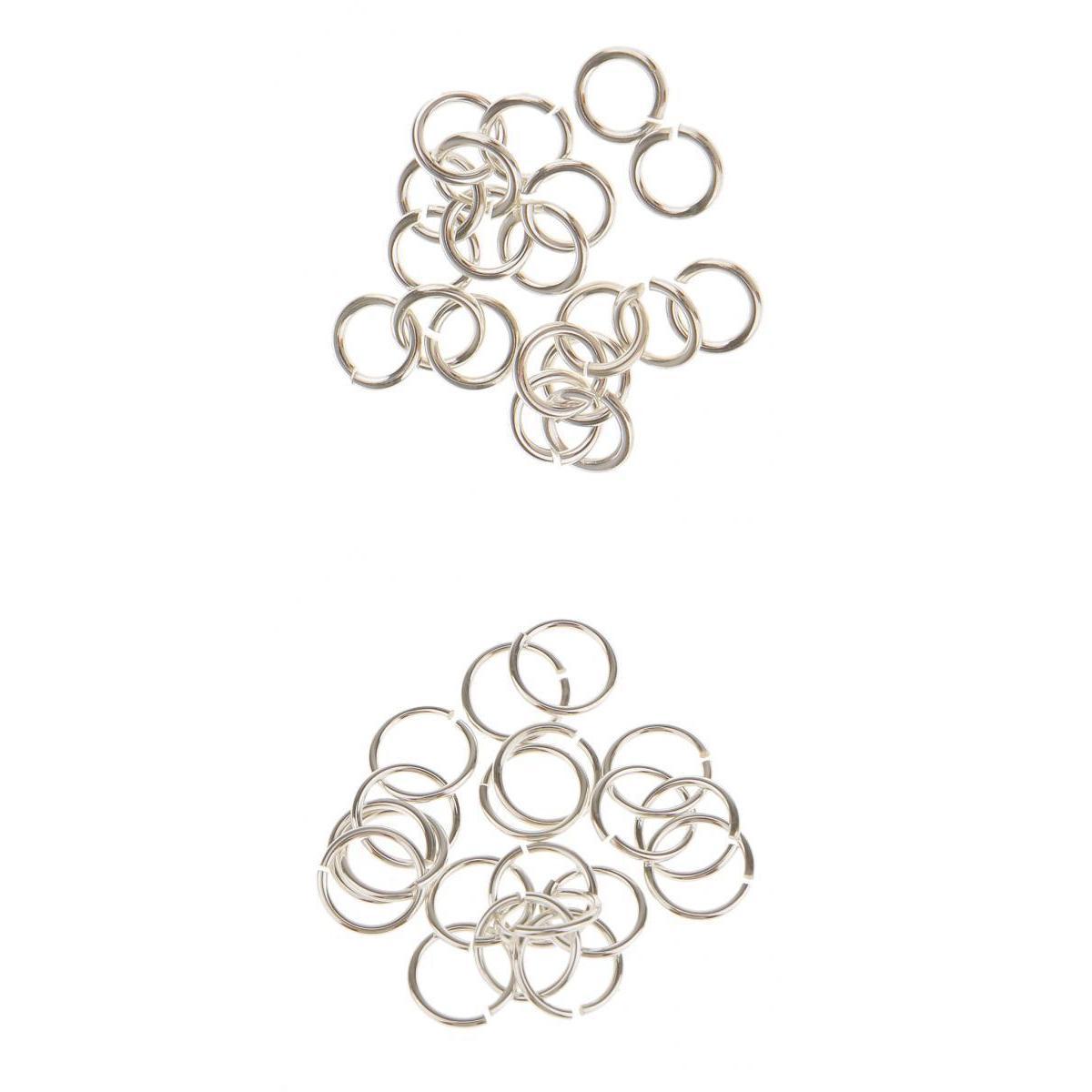 40 Pieces 925 Sterling Silver Metal Jump Rings Split Rings Connector 4mm 6mm