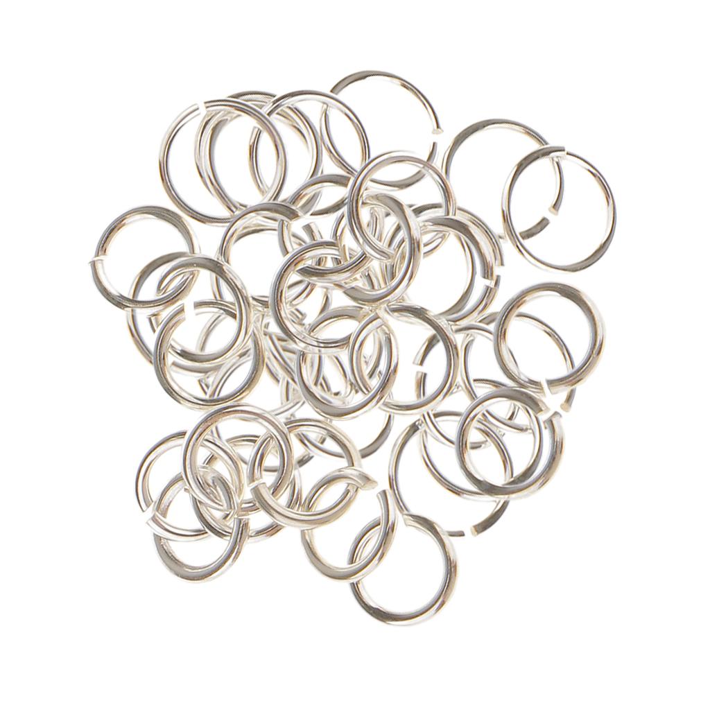 40 Pieces 925 Sterling Silver Metal Jump Rings Split Rings Connector 4mm 6mm