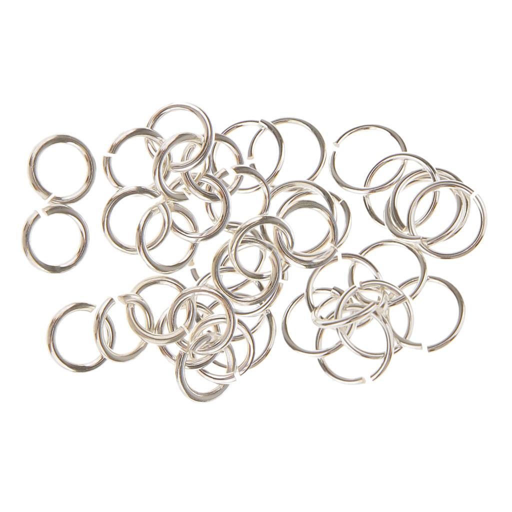 40 Pieces 925 Sterling Silver Metal Jump Rings Split Rings Connector 4mm 6mm