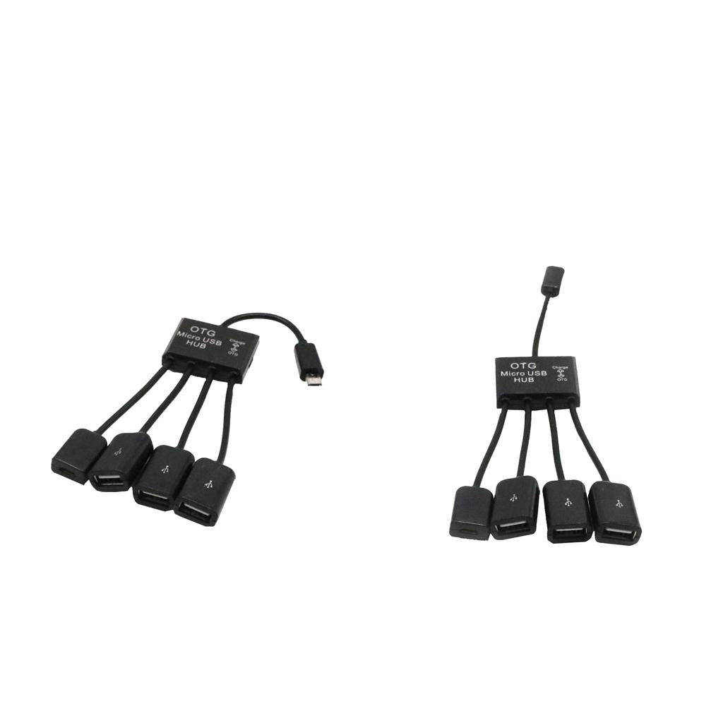 2pcs 4 in 1 Micro USB OTG Hub Cable Adapter for Android Smartphones