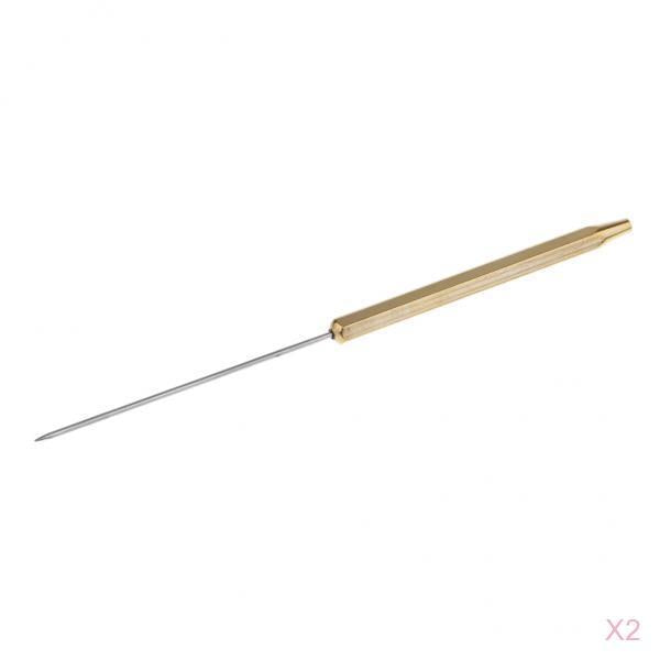 2pcs Fly Tying Bodkins Half Hitch Tools Handle Fly Tying Dubbing Needle 12cm