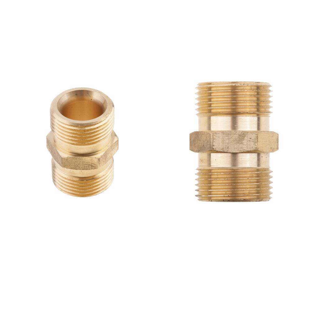2pcs M22x 1.5mm Hole Male Socket Brass Pressure Washer Quick Connect Fitting