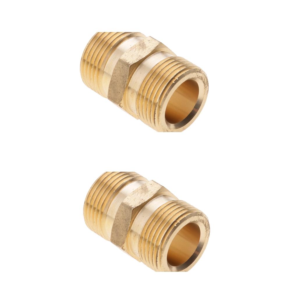 2pcs M22x 1.5mm Hole Male Socket Brass Pressure Washer Quick Connect Fitting