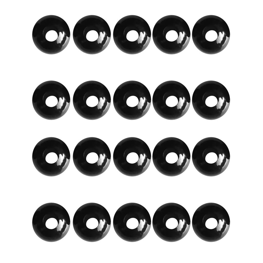 20 Pieces Black Plastic Elastic Shock Cord Rope Toggle Ball End Lock Stopper