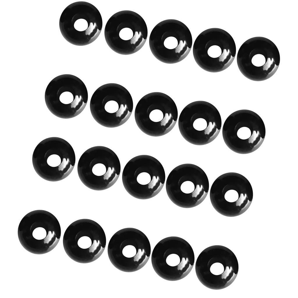 20 Pieces Black Plastic Elastic Shock Cord Rope Toggle Ball End Lock Stopper