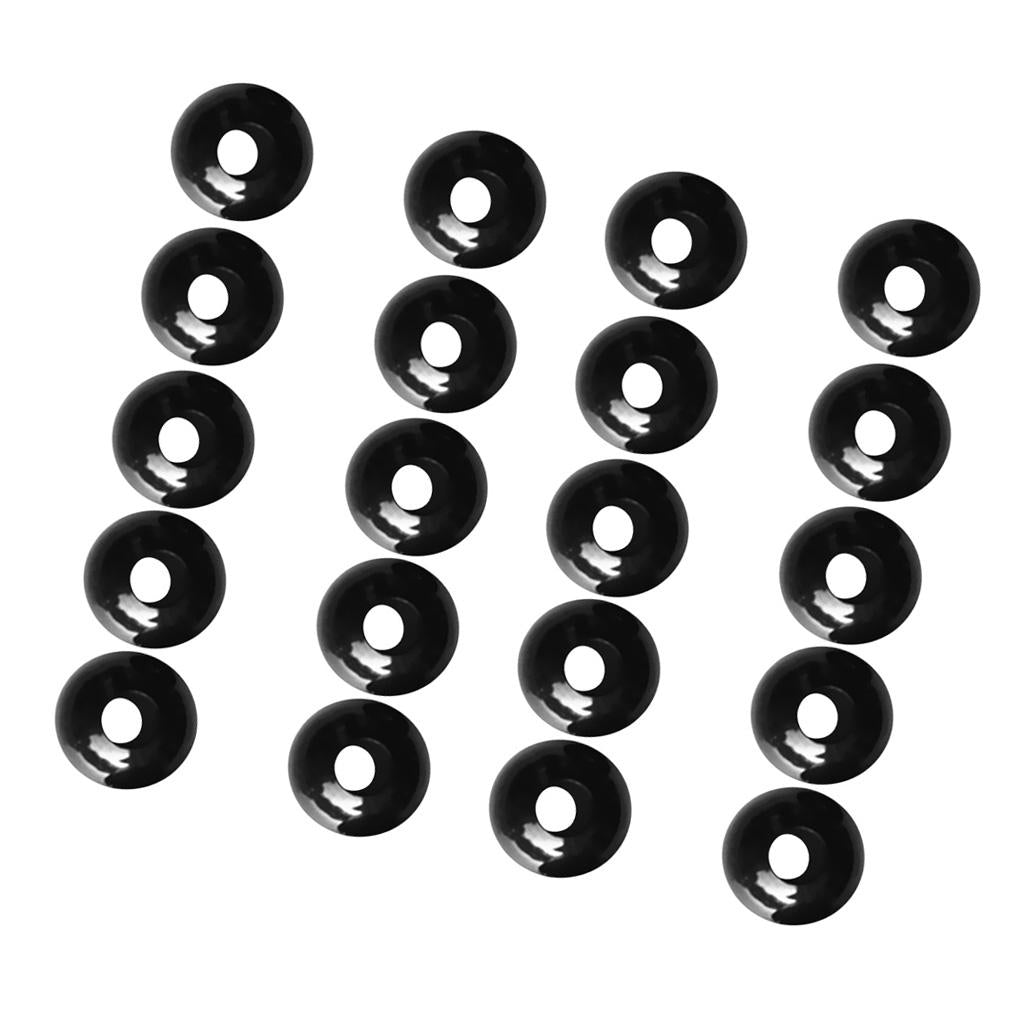 20 Pieces Black Plastic Elastic Shock Cord Rope Toggle Ball End Lock Stopper