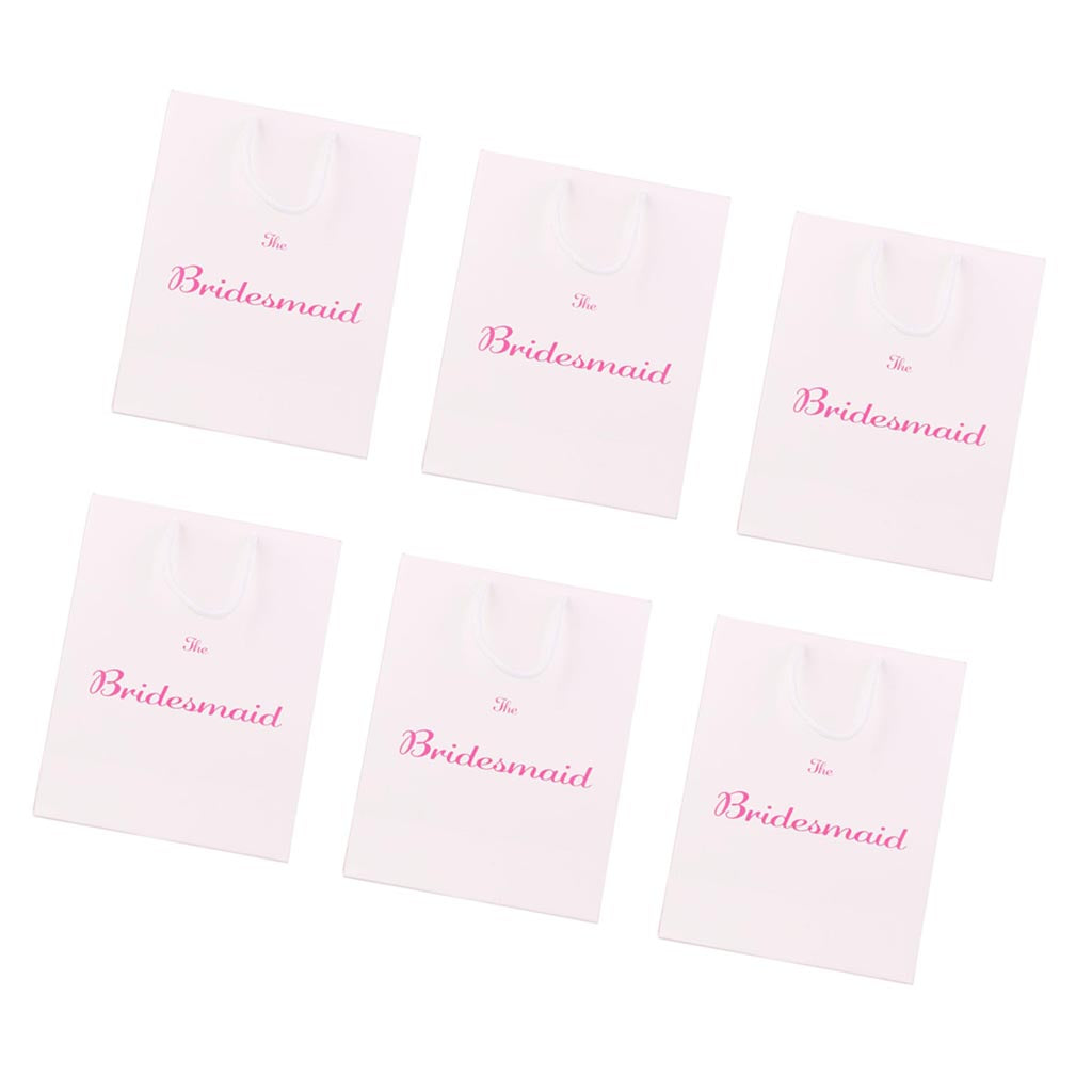 6 Pieces Large The Bridesmaid Wedding Party Paper Gift Favour Bag Handle