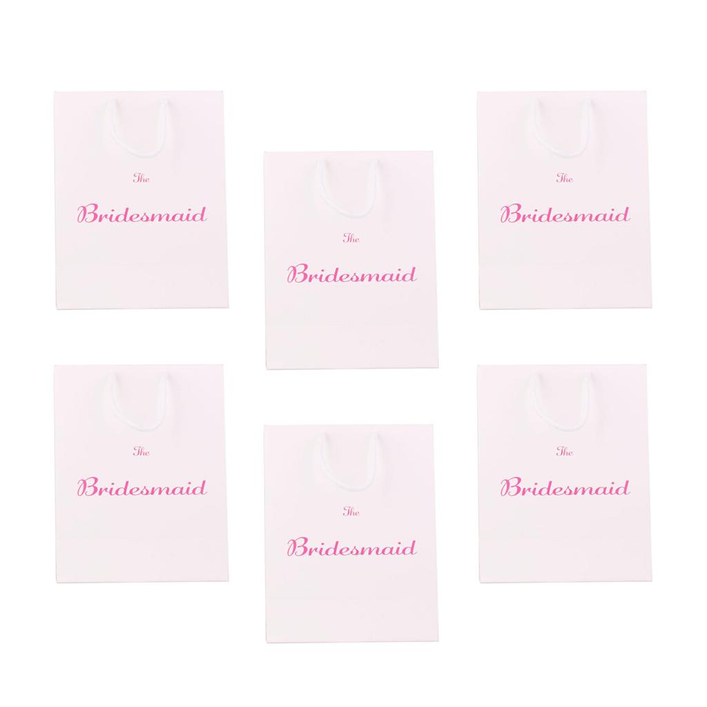 6 Pieces Large The Bridesmaid Wedding Party Paper Gift Favour Bag Handle