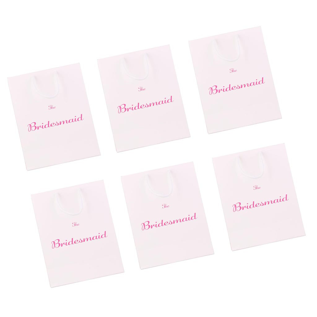 6 Pieces Large The Bridesmaid Wedding Party Paper Gift Favour Bag Handle