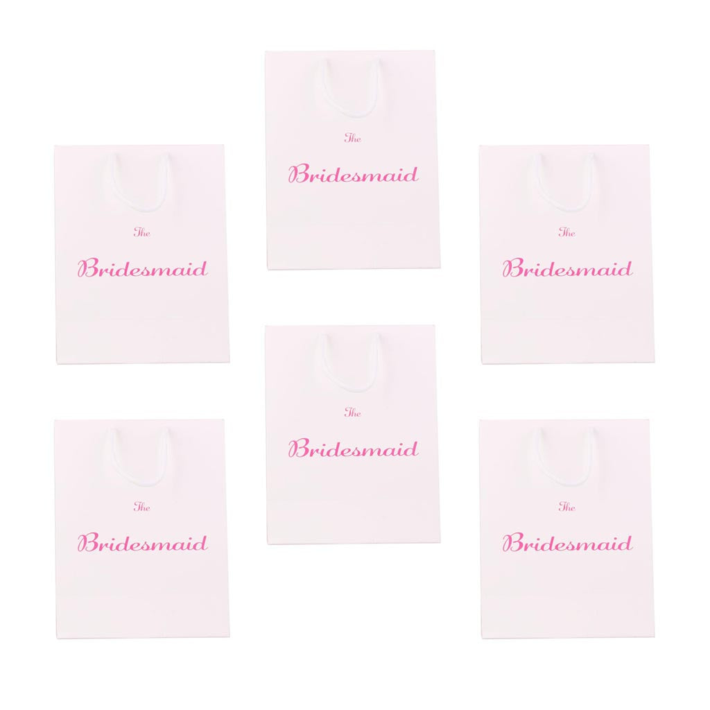 6 Pieces Large The Bridesmaid Wedding Party Paper Gift Favour Bag Handle