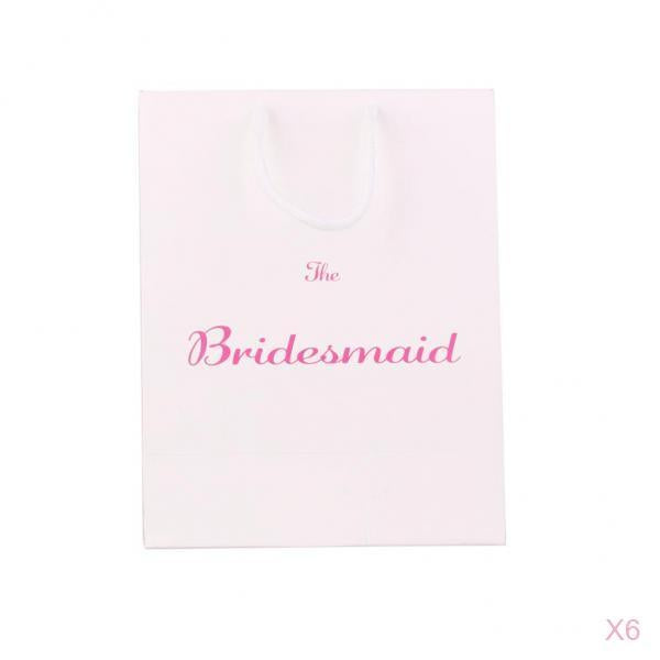6 Pieces Large The Bridesmaid Wedding Party Paper Gift Favour Bag Handle