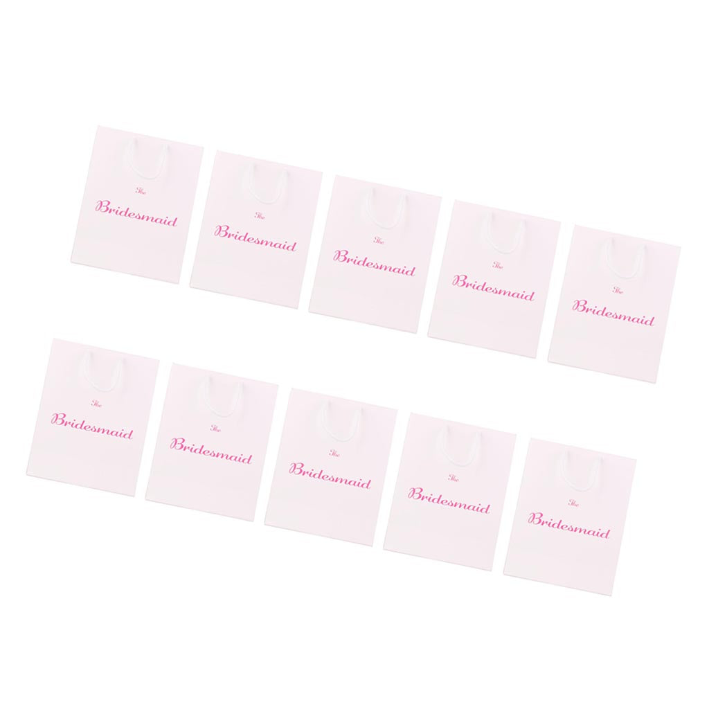 10x Large The Bridesmaid Wedding Party Paper Gift Favour Bag Handle White