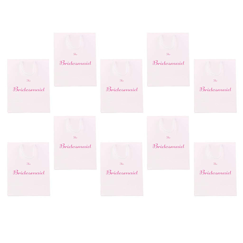 10x Large The Bridesmaid Wedding Party Paper Gift Favour Bag Handle White
