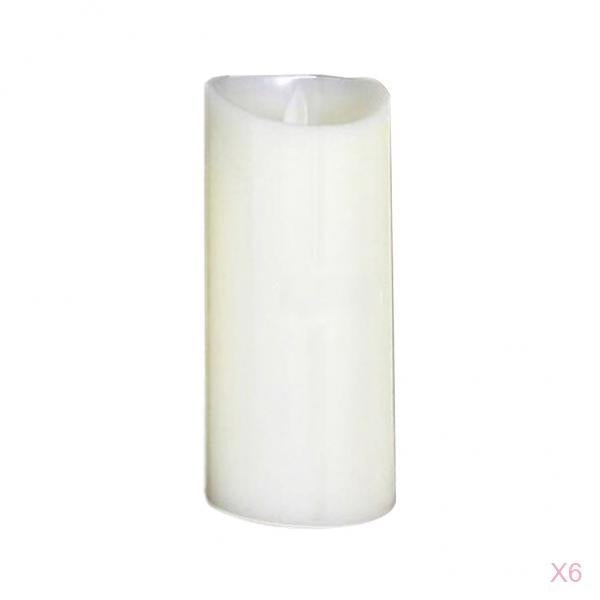 6Pcs Romantic LED Flameless Swing Flickering Simulation Candle Light 17.5cm