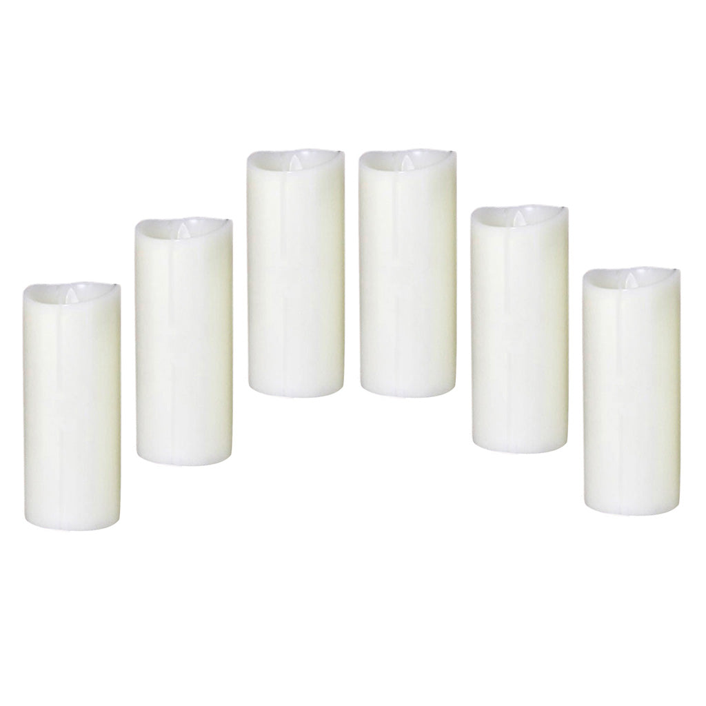 6Pcs Romantic LED Flameless Swing Flickering Simulation Candle Light 17.5cm