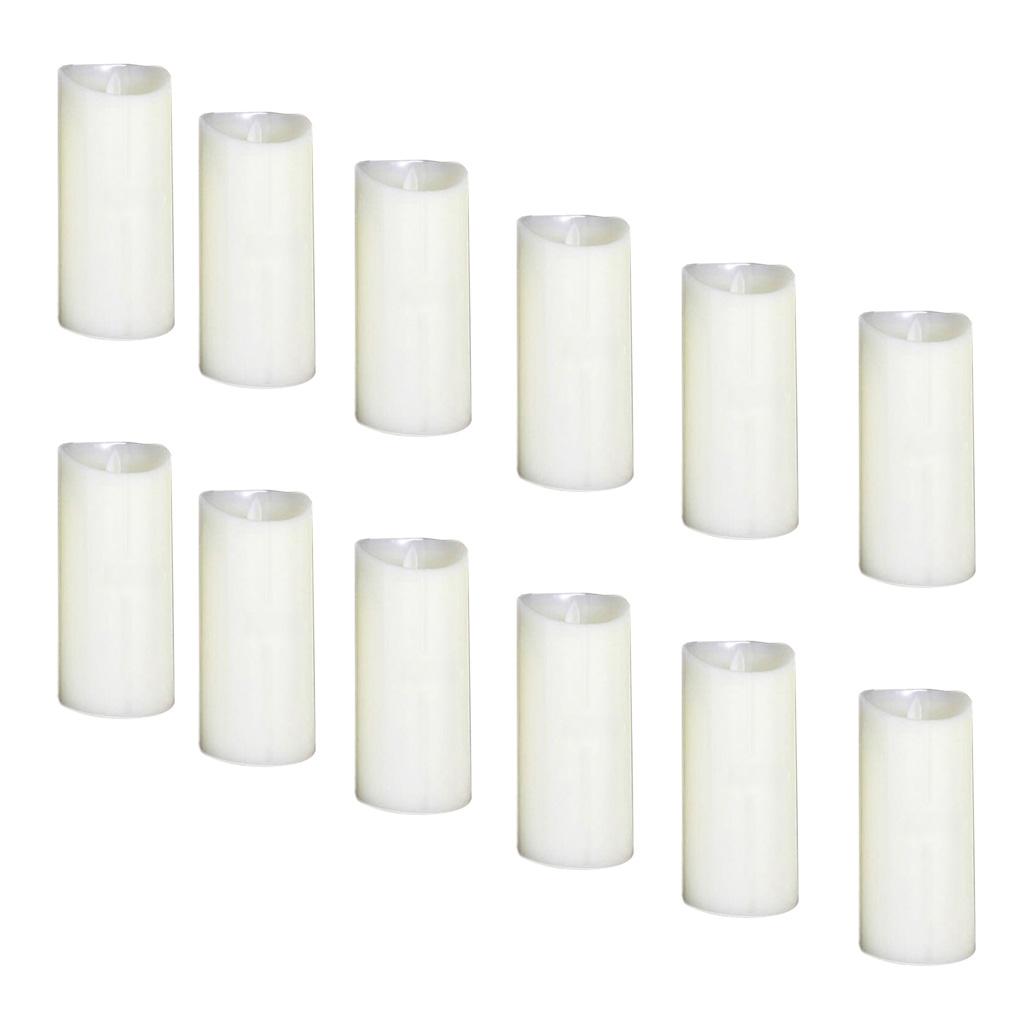 12Pcs Romantic LED Flameless Swing Flickering Simulation Candle Light 17.5cm