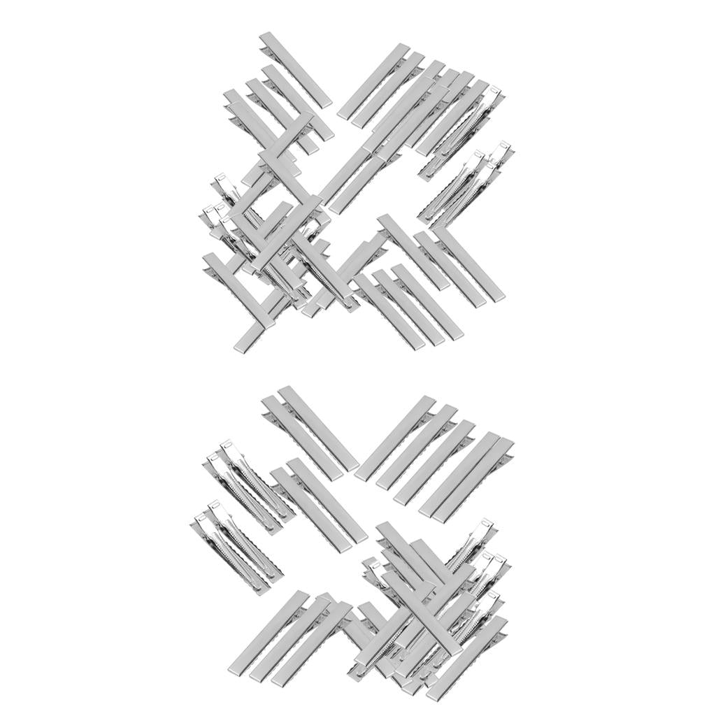 100pcs Assorted Size Flat Single Prong Metal Alligator Hair Clips