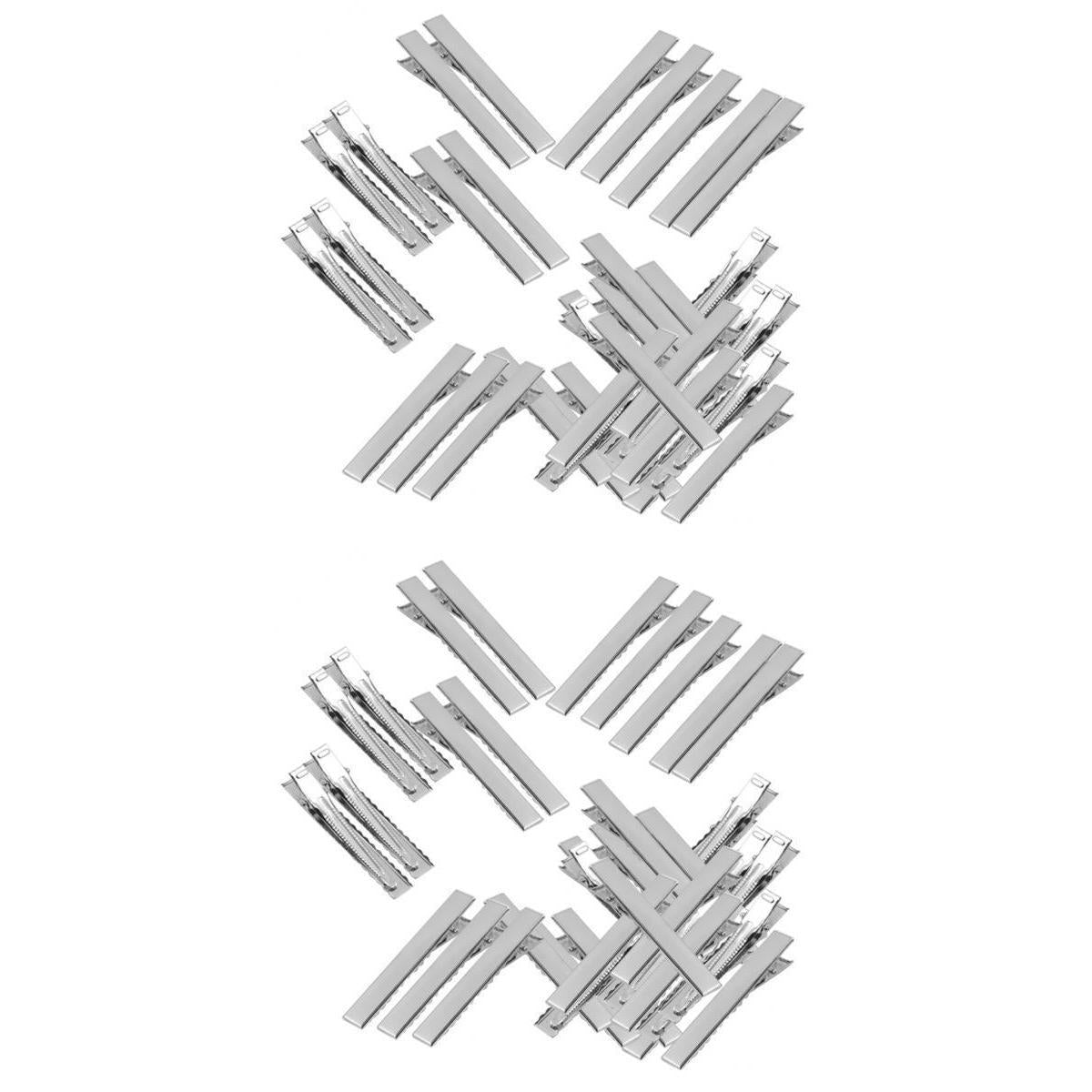 100pieces Assorted Size Flat Single Prong Metal Alligator Hair Clips