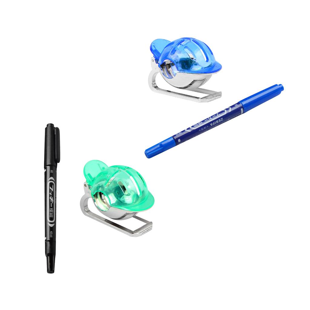2x Golf Ball Liner Marker Pen Line Drawer Drawing Alignment Tool Blue Green