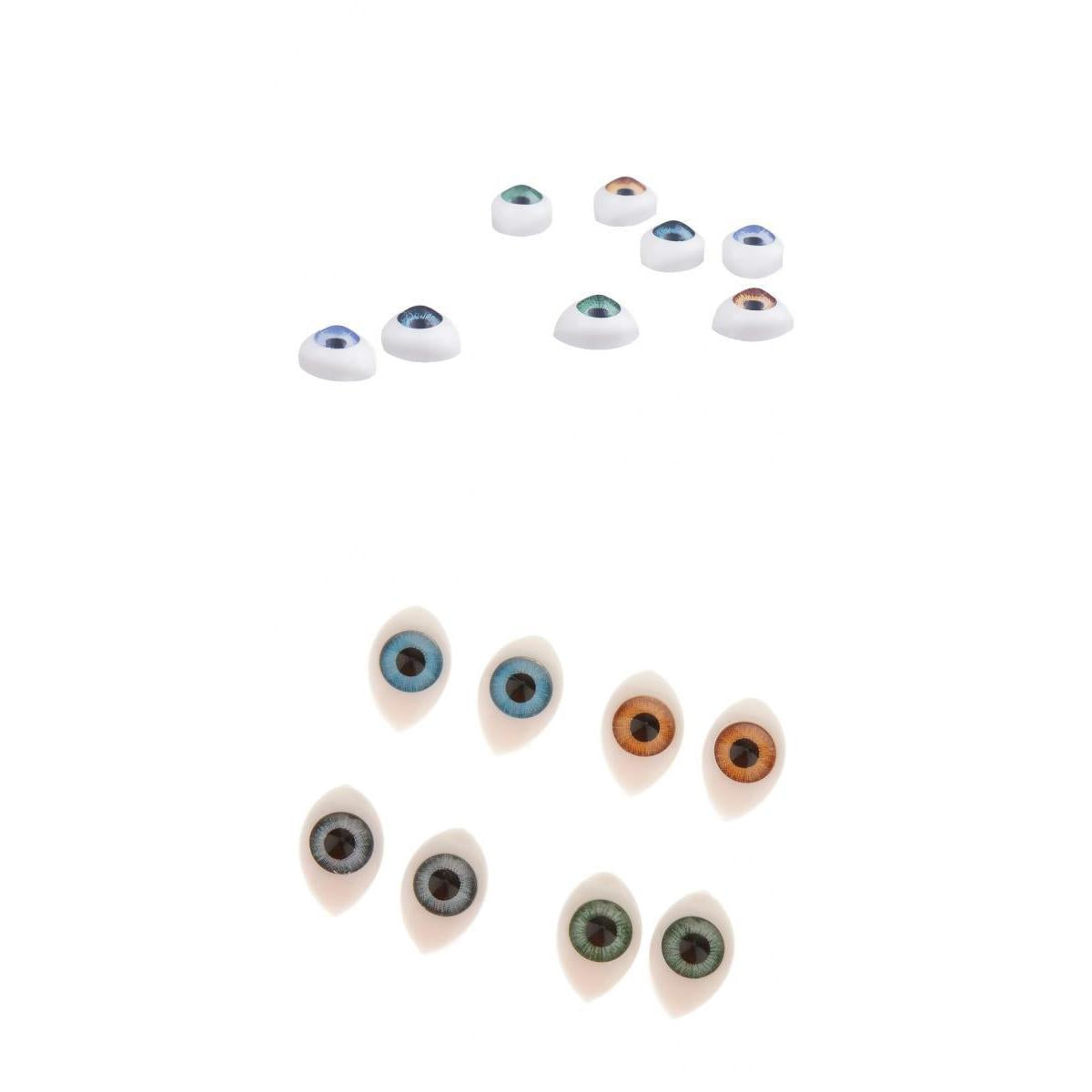 16 Pieces Plastic Oval Eyes Eyeballs for Mask Doll Bear Toy Making 5mm 6mm