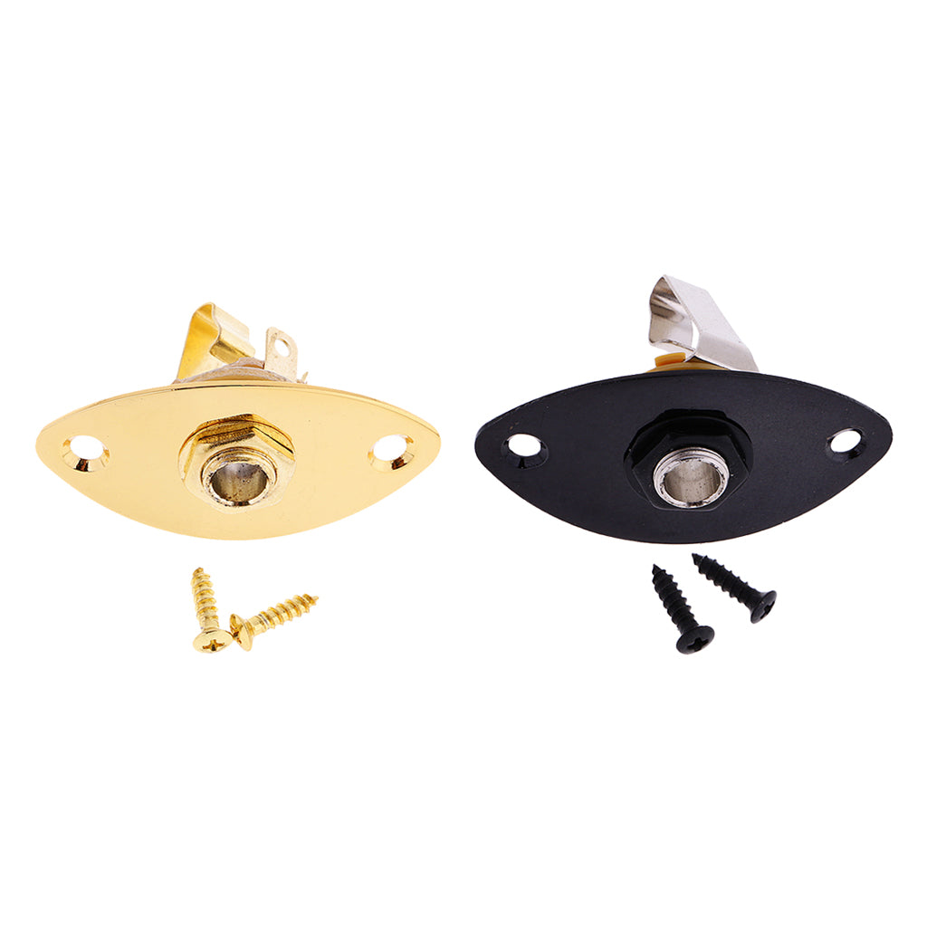 2 Pieces Output Input Jack Plug Socket with Screws for Electric Guitar Bass