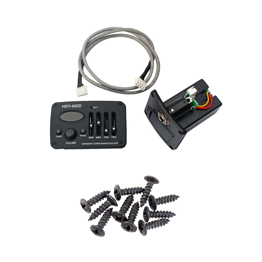 4 Band Guitar Equalizer Preamp Pickup+50 Pcs Mounting Screw for Guitar Bass