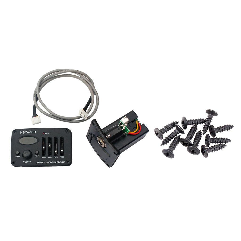4 Band Guitar Equalizer Preamp Pickup+50 Pcs Mounting Screw for Guitar Bass