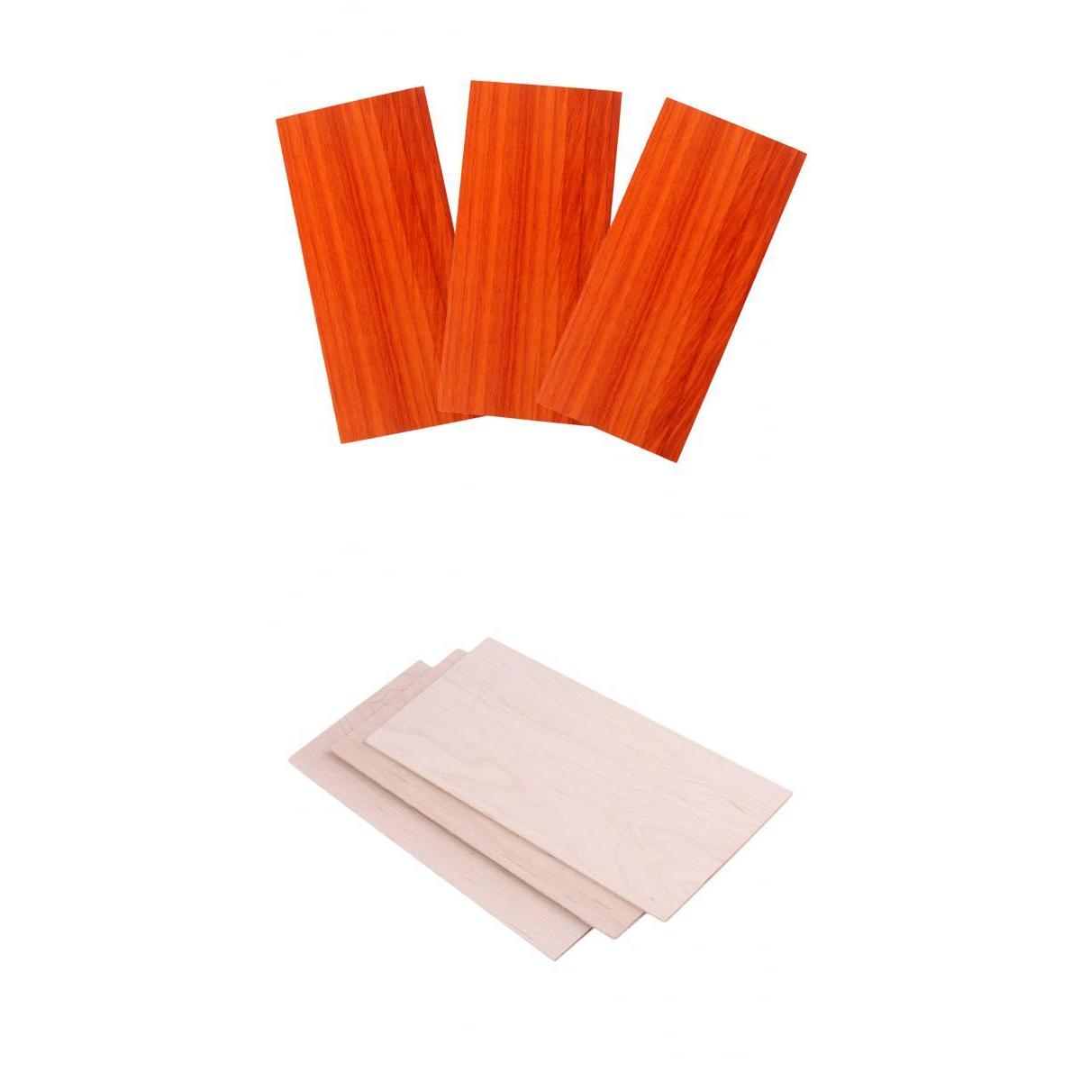 3 Sets Head Veneer Red Wood+Maple Guitar Head Veneer Headplate Luthier DIY