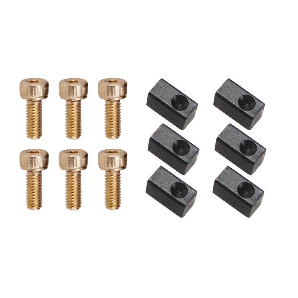 6 Sets Electric Guitar Hexagon Screws + Tremolo Bridge Saddle Insert Lock