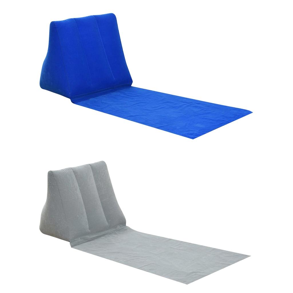 2 pcs Inflating Beach Camping Lounger Back Pillow Cushion Chair Air Bed