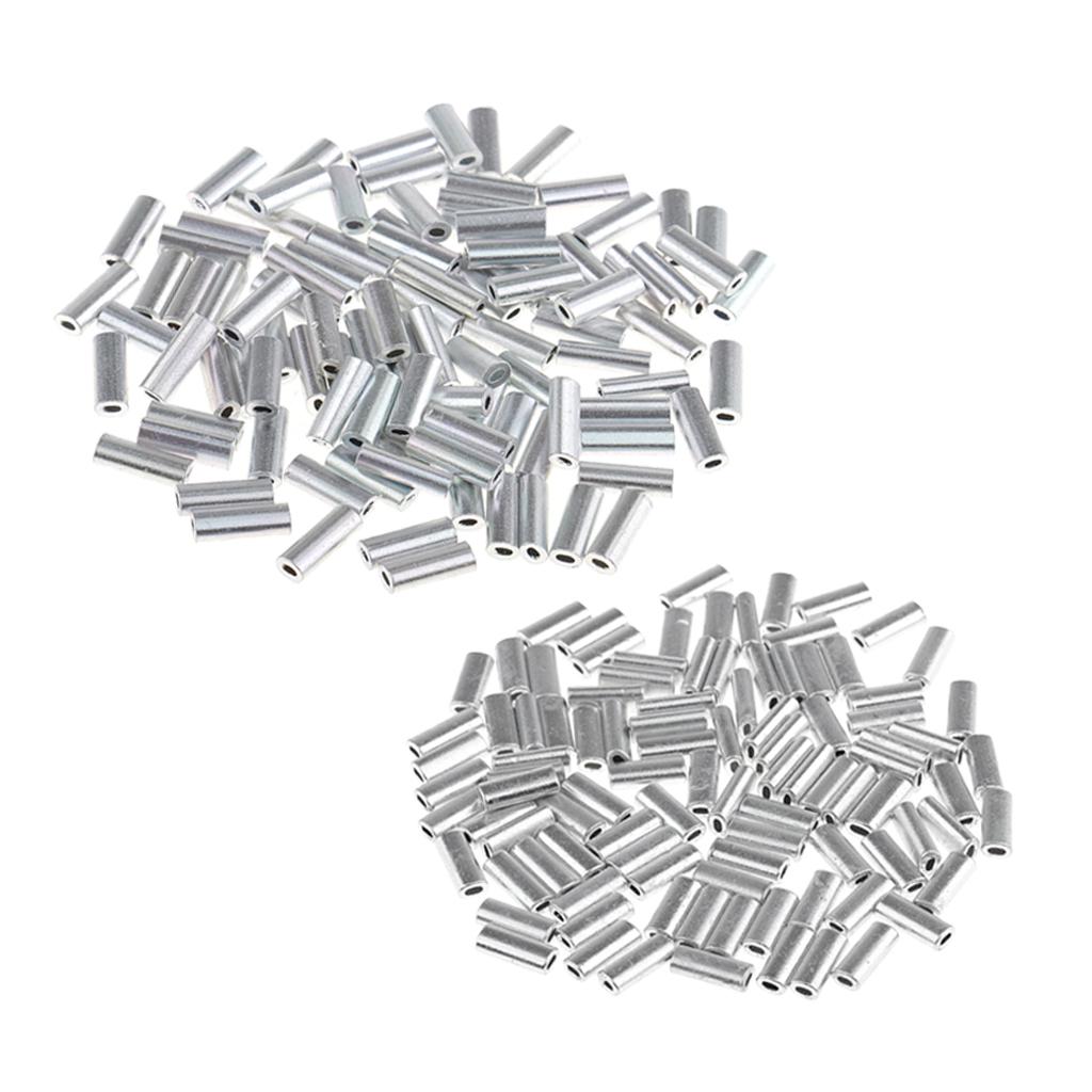 200Pcs Single Aluminum Fishing Crimp Sleeves Tube Fishing Tackle Sleeves