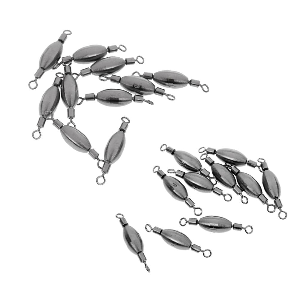20pcs Copper Quick Sinker Fishing Swivels Rolling Barrel Swivels 0.5 0.3