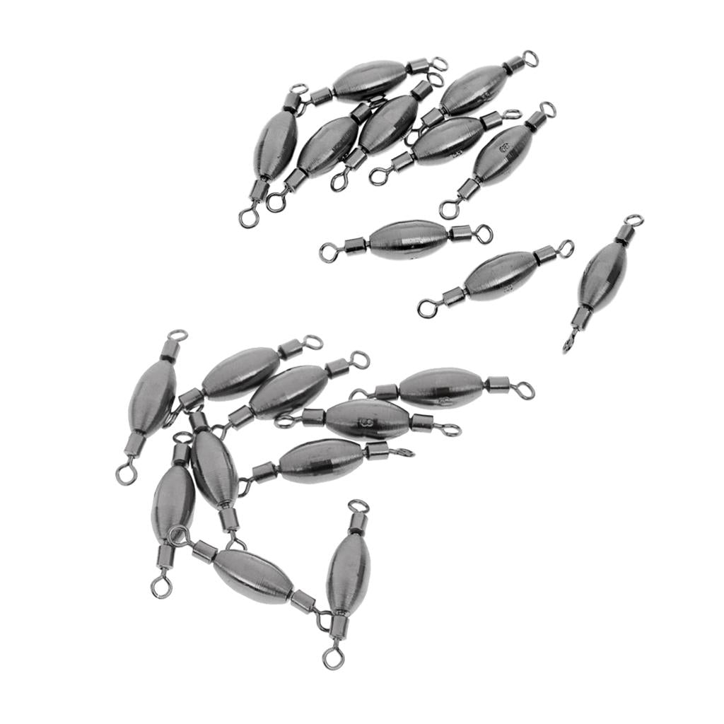 20pcs Copper Quick Sinker Fishing Swivels Rolling Barrel Swivels 0.5 0.3