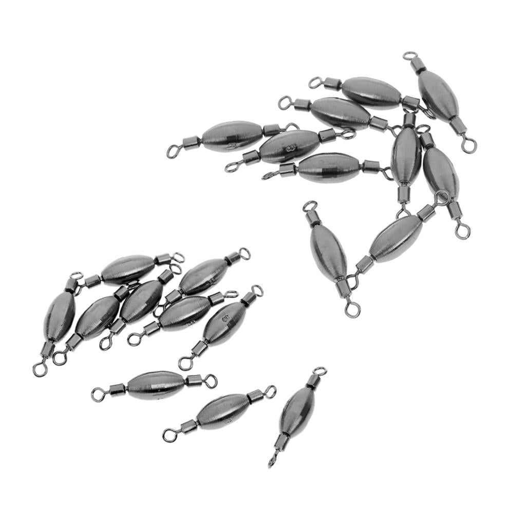 20pcs Copper Quick Sinker Fishing Swivels Rolling Barrel Swivels 0.5 0.3