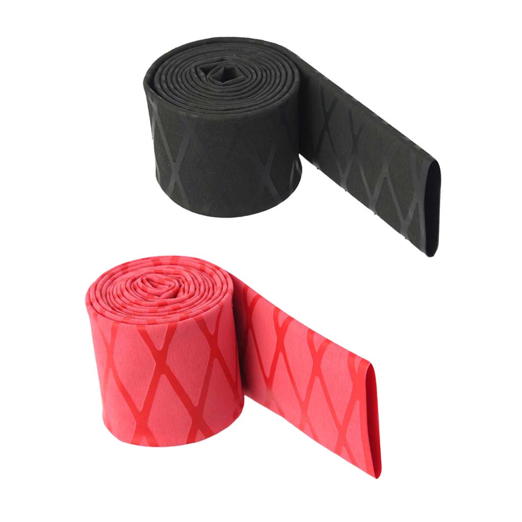 2pcs Non Slip X-Tube Heat Shrink Tubing Fishing Rod Grips 18mm Red Black