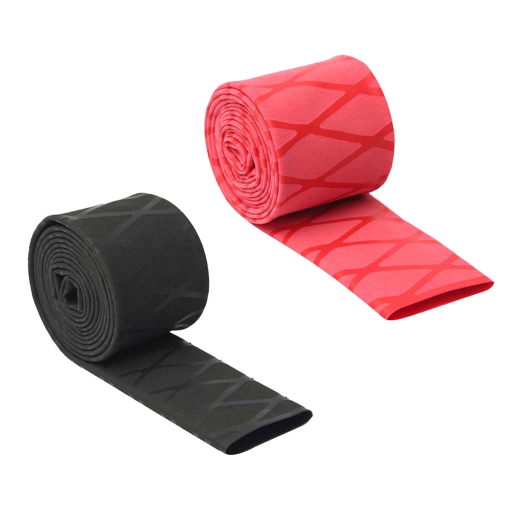 2pcs Non Slip X-Tube Heat Shrink Tubing Fishing Rod Grips 18mm Red Black