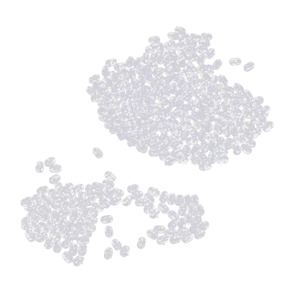 400pcs Transparent Fishing Rig Beads Fishing Cross Beads Oval Fishing Beads