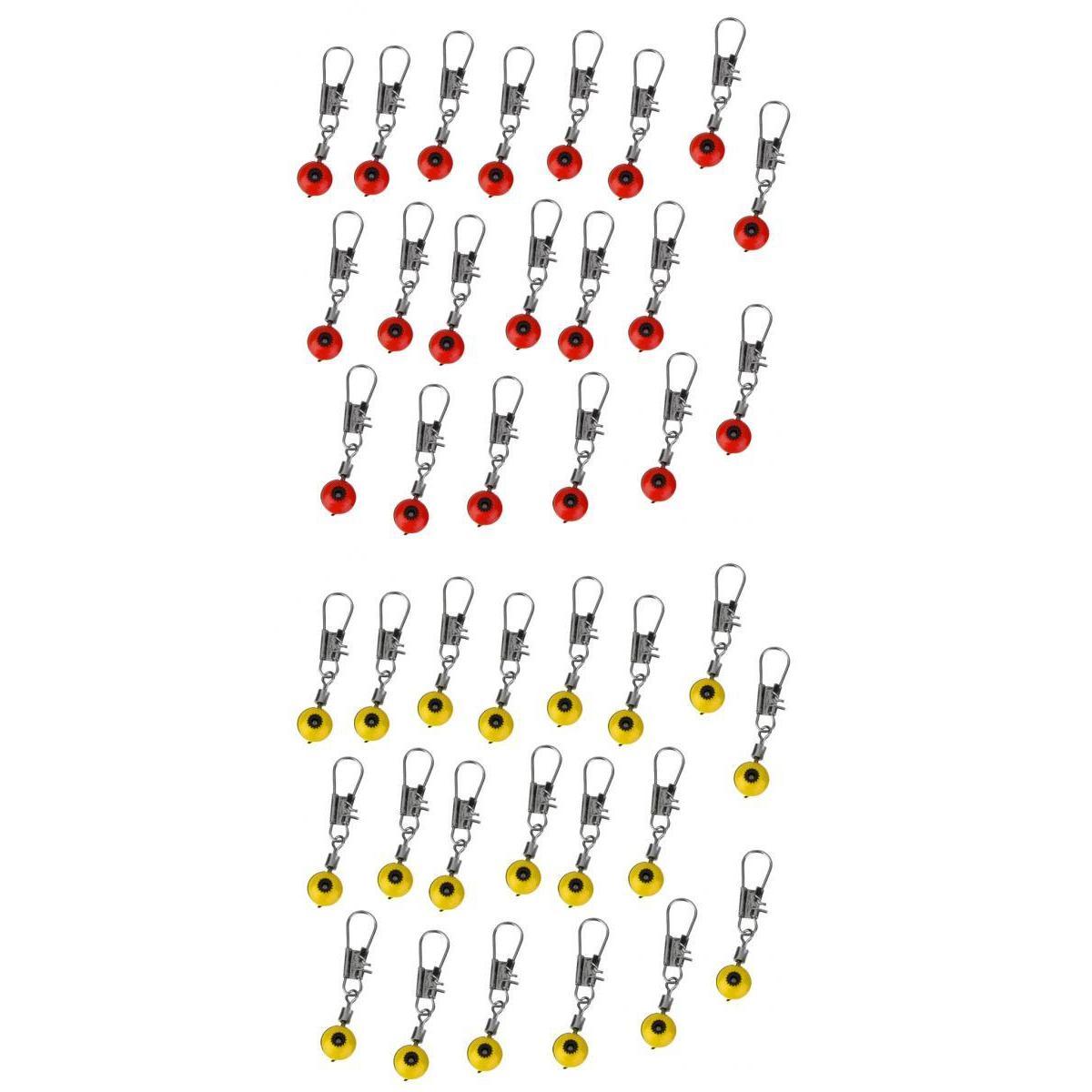 40pcs Fishing Space Beans Fishing Line to Hook Swivels Shank Clip Connector