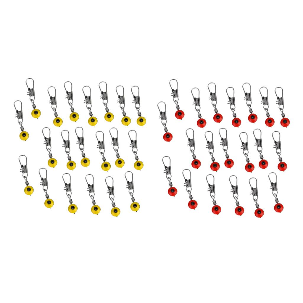 40pcs Fishing Space Beans Fishing Line to Hook Swivels Shank Clip Connector