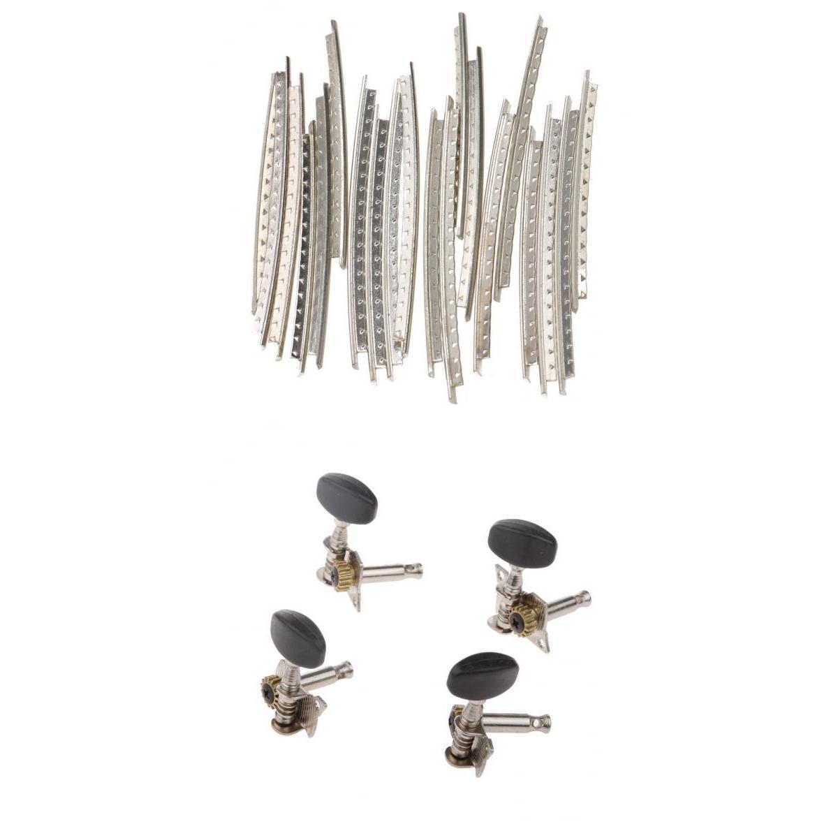 20Pcs Guitar Fret Wire Fretwire 2mm with 4pcs Ukulele Tuning Pegs Keys